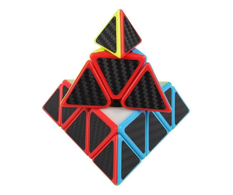 Cub Magic 3x3x3 Moyu MeiLong Pyraminx fibra de carbon, Black, 368CUB-1