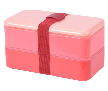 Caserola servire pranz Koopman Smart Lunch, plastic, 18x10.5x10 cm, roz