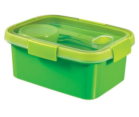 Кутия за храна / гювеч, пластмаса, запечатана, зелена, 1,2 L, 20x15x9 см, Curver
