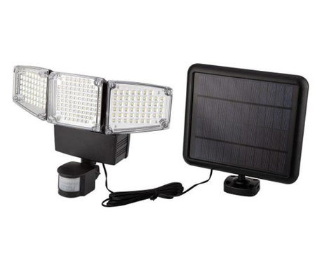 Lampa solara de perete,  LED, senzor miscare, 2 moduri iluminare, 10 W, 1000 lm, IP65