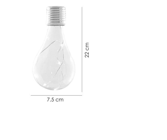 Lampa solara pentru gradina, tip bec, LED, 24 buc, 7.5x22 cm, Acrux