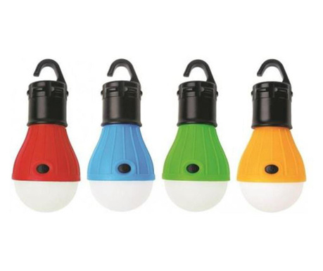 Lampa pentru gradina, camping, tip bec, multicolor, 3xAAA, 5.3x5.3x12 cm