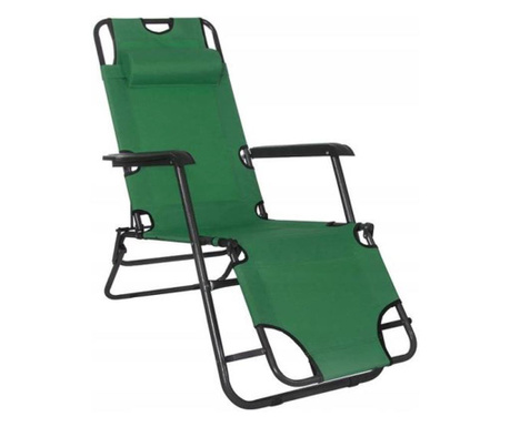 Kerti kanapé, fém, állítható, zöld, 120x60x80 cm, Springos