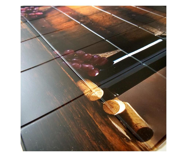 Dekorációs panel, PVC, bormintás, barna és fekete, 96x48,5 cm, 96x48,5 cm