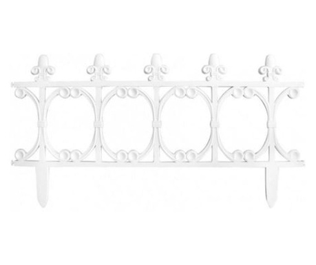 Gard de gradina decorativ, din plastic, alb, 64x34 cm