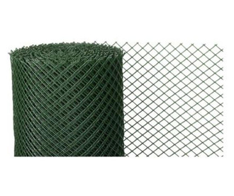Мрежеста ограда, PVC, зелена, 20х20 мм, височина 1 м, 25 м
