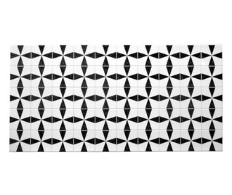 Dekoratív panel, PVC, márvány mintás, absztrakt, fekete-fehér, 96x48,5 cm