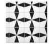 Dekoratív panel, PVC, márvány mintás, absztrakt, fekete-fehér, 96x48,5 cm