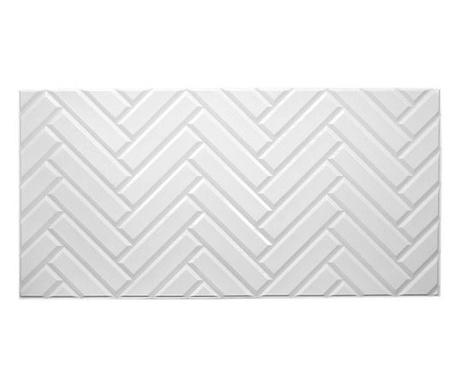 Panou decorativ, PVC, model zig-zag 3D, alb, 96x48.5cm