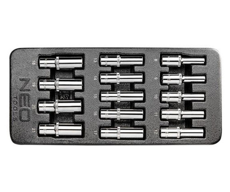 1/2" 8-21 мм дълъг комплект тръбни краища за мобилен шкаф, 14 части, NEO