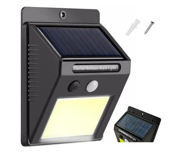 Lampa solara de perete, LED, senzor miscare, 9.5x12.5 cm, Isotrade