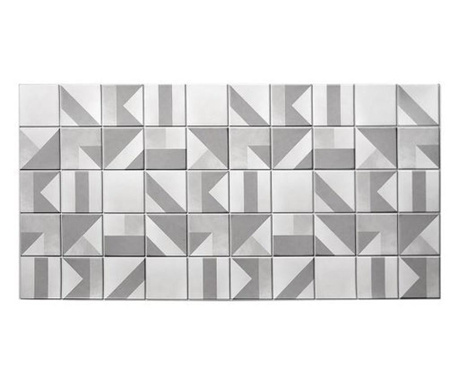 Dekoratív panel, PVC, márvány mintás, geometrikus, fehér és szürke, 96x48,5 cm