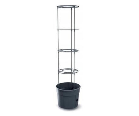 Ghiveci decorativ pentru rosii, rotund, antracit, 39.2x31.5x153 cm, Tomato Grower