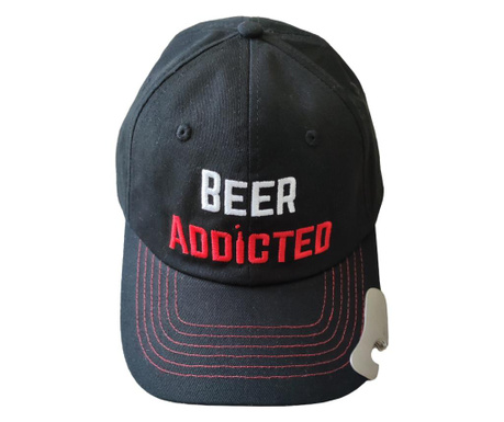 Beeraddicted шапка с отварачка на козирката, черна  универсален...