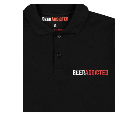 Beeraddicted поло тениска черна