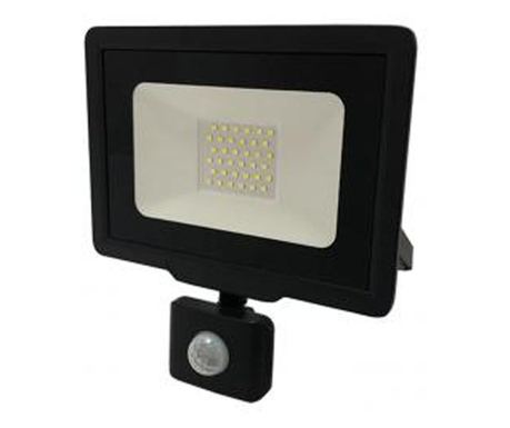 Proiector led smd, cu senzor, 50W, negru, disponibil pe lumina neutra si rece