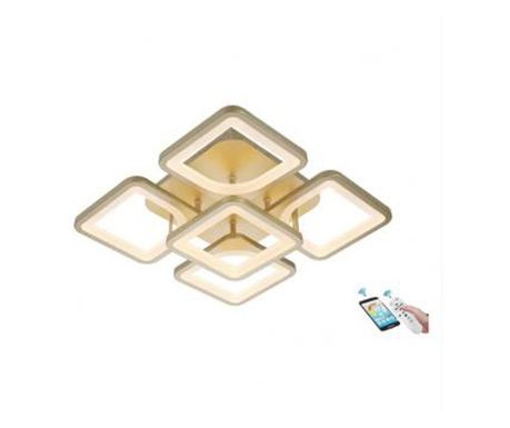 Lustra led dimabila cu telecomanda, 3 functii gold, 80W