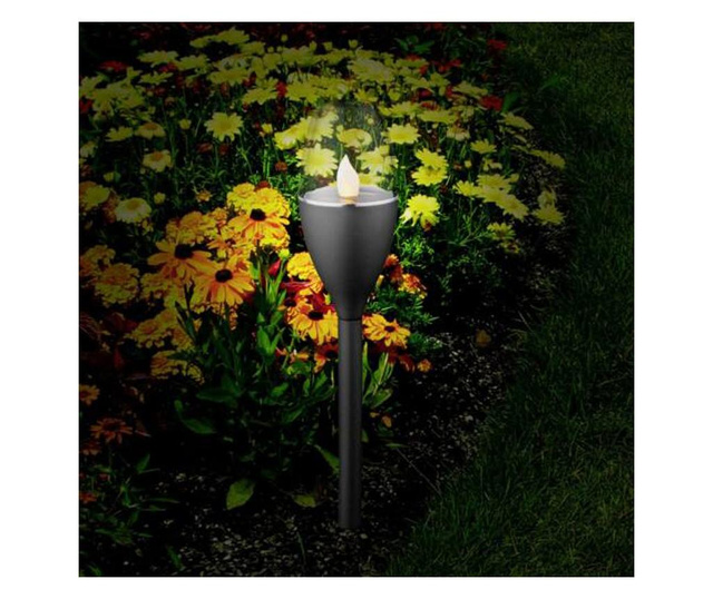 Modern napelemes kerti lámpa led lángeffektussal, leszúrható, 37 cm 37 cm