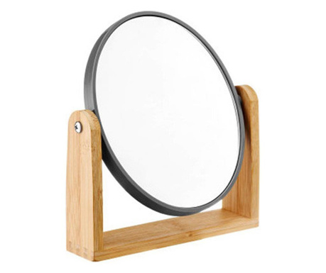 Oglinda cosmetica ovala pe suport bambus, beauty