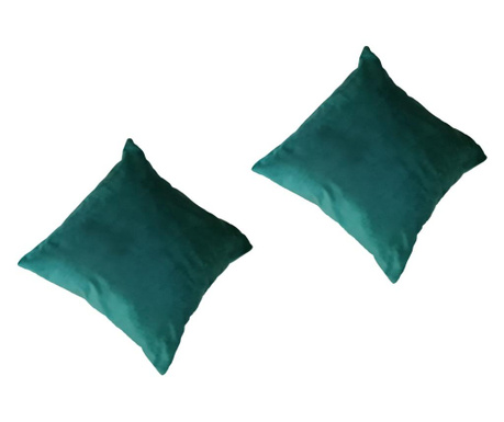 Set 2 perne decorative, DeCor Fashion Home, catifea, Velvet 35, verde smarald, 40×40 cm