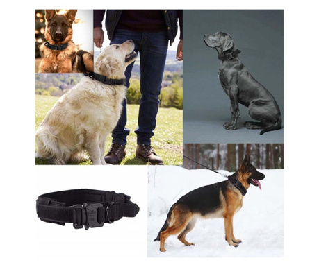 Нашийник Pufo Army за средни и големи кучета, черен, размер L