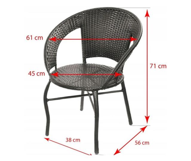 Scaun din ratan, pentru gradina, terasa, balcon, 71x38x56 buz
