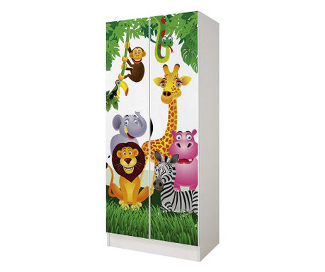 Garderobni ormar s dvojim vratima ROMA Jungle animals 237B