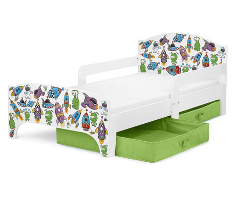 Dječji krevet s ladicama i madracem SMART UFO 140x70 160000U_Z.sz