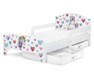 Dječji krevet s ladicama i madracem SMART Unicorn 140x70 160000UC_B.sz
