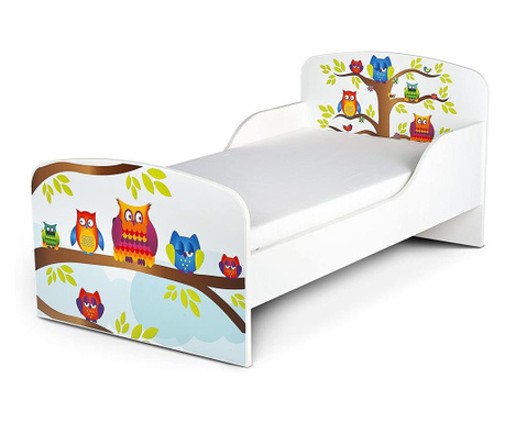 Dječji krevet s madracem Owls 140x70 244163A