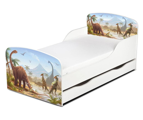 Otroška postelja z ležiščem in predalom Dinosaurs 140x70 244188S