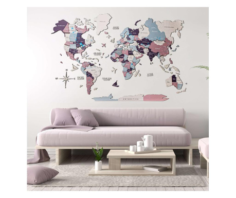 Harta lumii din lemn 3D –  Berry - L