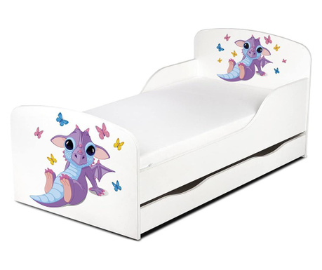 Dětská postel s matrací a šuplíkem Little dragon 140x70 194S