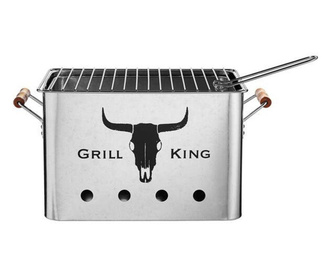 Téglalap alakú BBQ-Grill King, cink, 32x20x20 cm, ezüst
