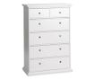 Συρταριέρα με 6 συρτάρια παλ laminated mdf λακαρισμένο λευκό Παρίσι 96x49x140 cm