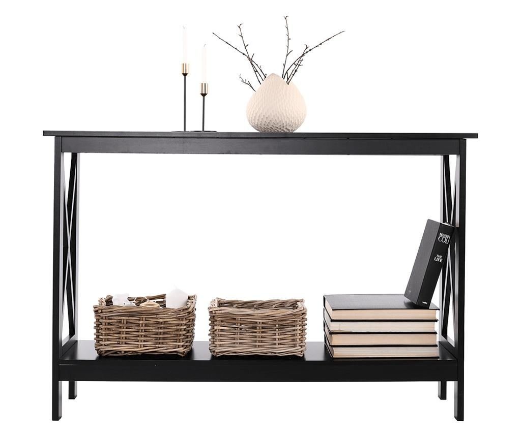Аполос Черен MDF Конзолна маса 120x30x80 см - 2