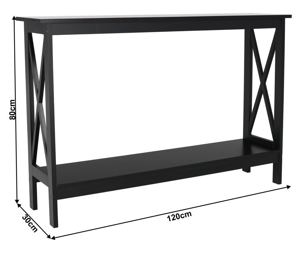 Аполос Черен MDF Конзолна маса 120x30x80 см - 4