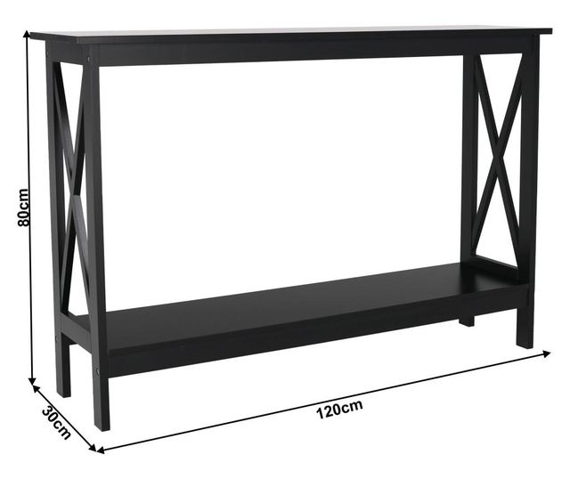 Konzoly, z čierneho mdf, apolos, 120x30x80 ccm