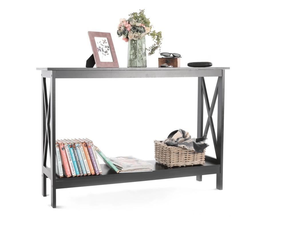 Аполос Черен MDF Конзолна маса 120x30x80 см - 9