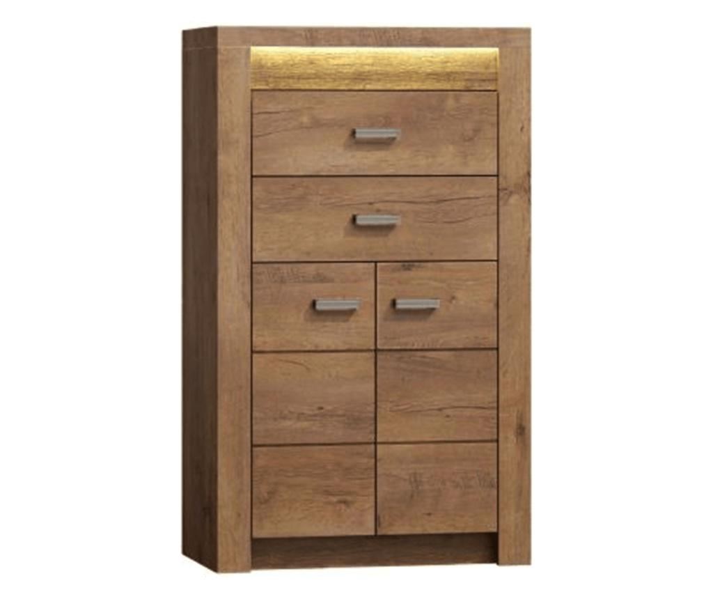 Comoda 2 usi 2 sertare din pal maro frasin Infinity 76x42x127 - Vivre