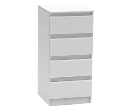 Komoda s 4 predali v belem mdf Hany 45x49x95 cm