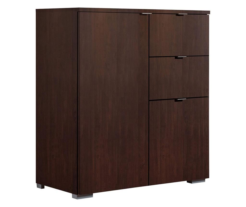 Comoda, 2 usi, 2 sertare, din pal wenge, Miranda, 70x35x79 cm - Vivre