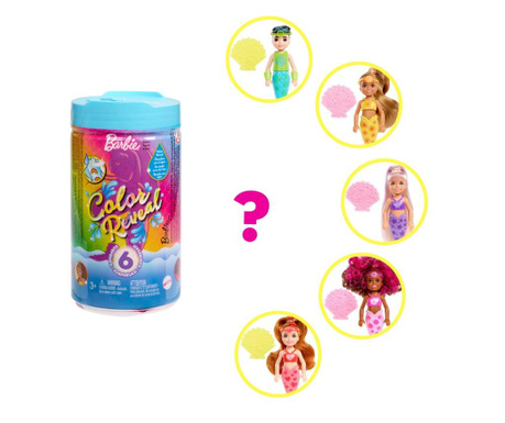 Barbie papusa chelsea descopera culoarea sirenele curcubeu