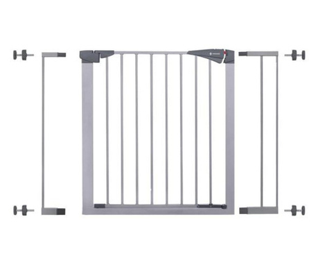 Порта, решетка, предпазна, детска защита, автоматично затваряне, с удължител 7+14 см, металик, сива, 79/84x75 см, Springos