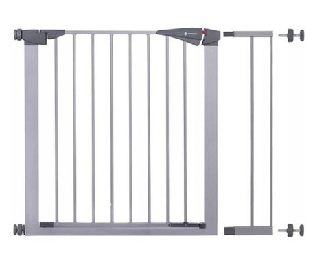 Порта, решетка, предпазна, детска защита, автоматично затваряне, с удължител 14 см, металик, сива, 79/84x75 см, Springos