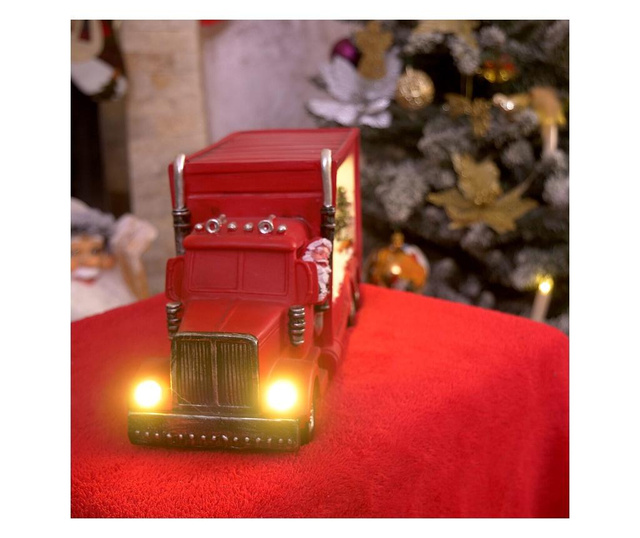 Karácsonyi dekoráció, Teherautó LED-es, 3xAA, 33x10x15 cm