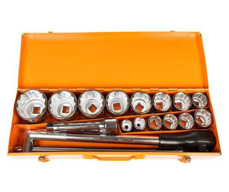 Комплект гаечни ключове, 3/4", 18 броя, гнездо 12 точки, 22-65 мм, Richmann Exclusive