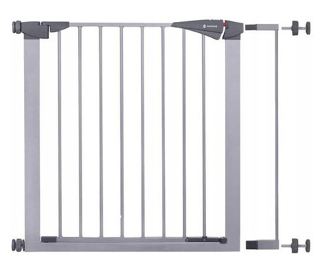 Порта, решетка, предпазна, детска защита, автоматично затваряне, с удължение 7 см, металик, сива, 79/84x75 см, Springos