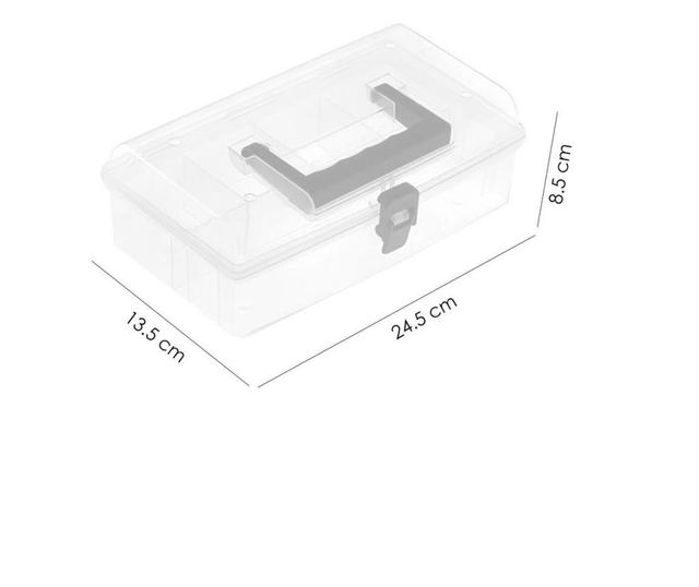 Doboz rendszerezővel, fogantyúval, 5 rekesszel, 24,5x13,5x8,5 cm, Strend Pro