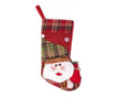 Karácsonyi dekoráció, Mikulás ajándék zokni, piros és zöld, 25x42 cm